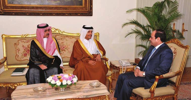 التي توج``ت ب إازالة ما يûشوب العالقات بني دولة قط``ر الûشقيقة وجمهورية مüص``ر العربية الûشقيقة وفت``ح Uصفحة جديدة يف العالقات بني البلدين الûشقيقني مبنية على الت``واد واحلرUص املûش``رتك على تعزيز