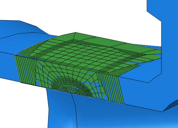 geometriji kućišta ventila koja je eliptična, pa na rubovima podmodela dolazi do manjeg odudaranja geometrije, što je prikazano na slici 7.9.