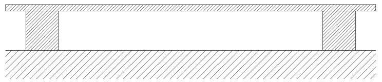 Membranski resonator L 60 cm a) Slika 348 Mehanski resonator vezana plošča na različnih razdaljah (6, 1, 4 cm) od stene z medprostorom zapolnjenim z mineralno volno b) Membranski resonator Koeficient