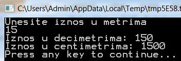 WriteLine("Unesite prezime") prezime = TextWindow.Read() TextWindow. ForegroundColor = "red" TextWindow. Write("Dobar dan, ") TextWindow. ForegroundColor = "green" TextWindow.