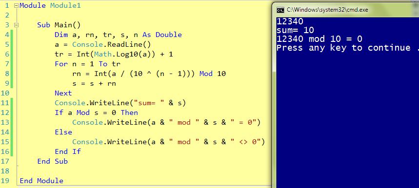 مثال: تمری 5 ص 176 برنامه ای بنویسید که عدد طبیعی a را بخواند و تعیی کند که آیا ای عدد بر مجموع ارقامش بخش پذیر است یا نه حل: توضیح: ابتدا باید بدانیم تعداد ارقام عدد (tr) a را تعیی کنیم.
