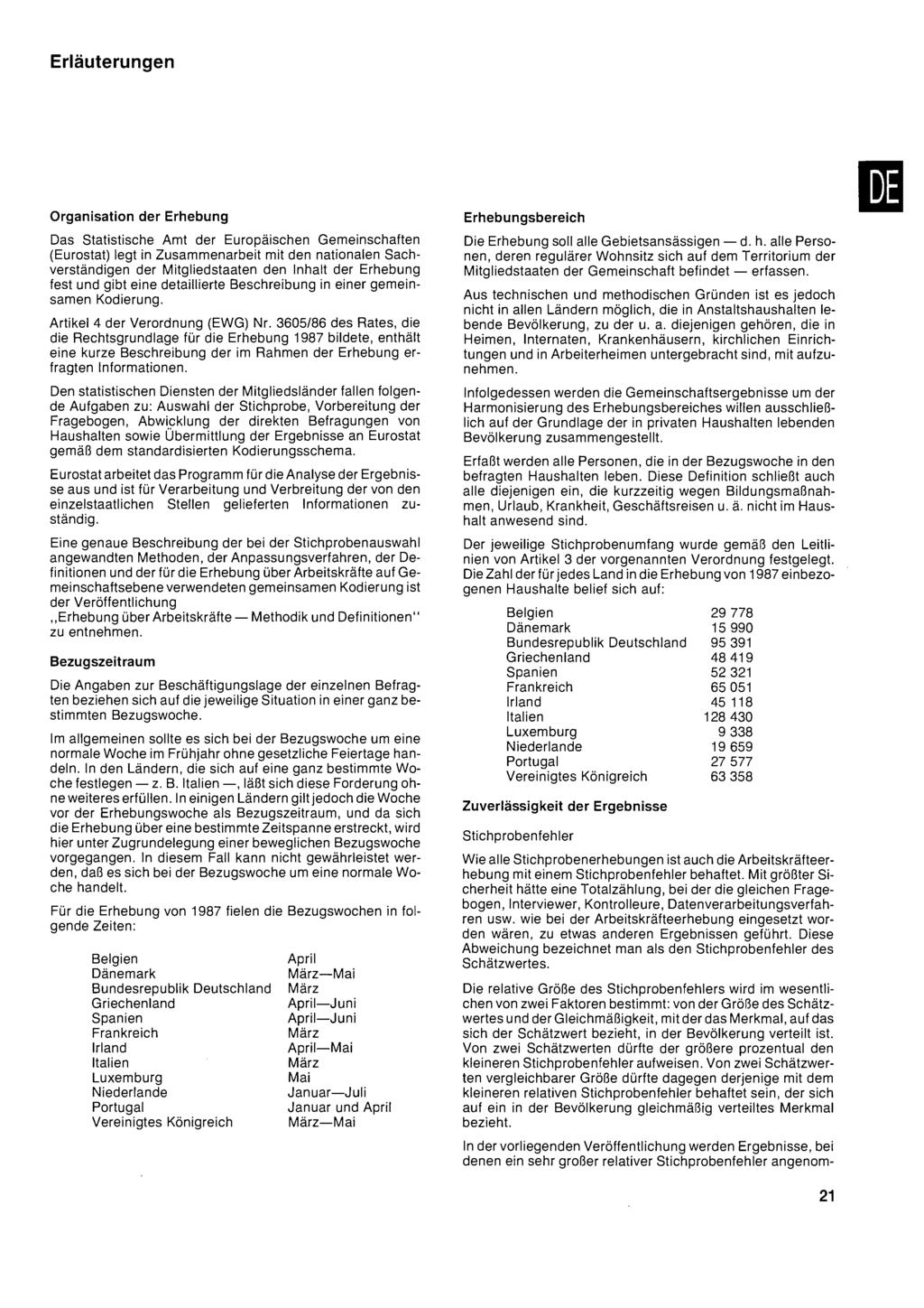 Erläuterungen Organisation der Erhebung Das Statistische Amt der Europäischen Gemeinschaften (Eurostat) legt in Zusammenarbeit mit den nationalen Sachverständigen der Mitgliedstaaten den Inhalt der