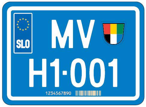Registrska tablica dimenzije 180 X
