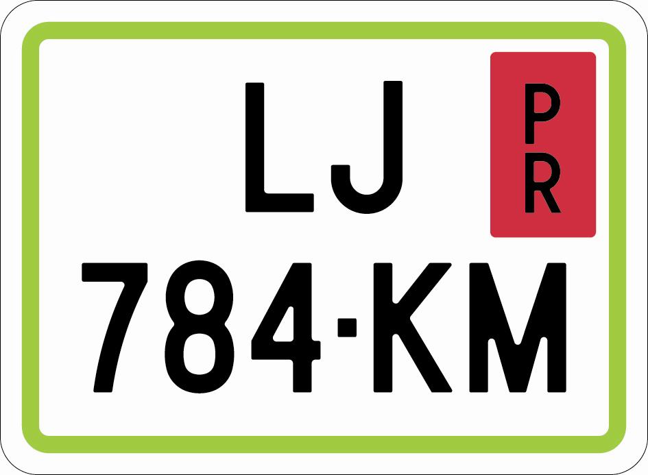 14: Registrska tablica dimenzije 450 X 100 mm (samolepilna)