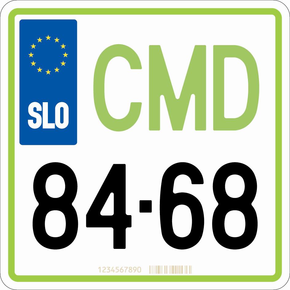 17: Registrska tablica dimenzije