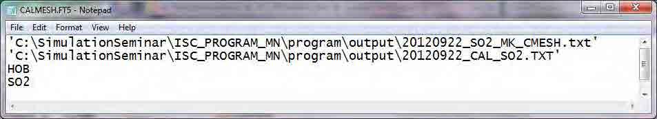 8.1.5 CALMESH.exe-ийг ачааллах CALMESH.exe нь mesh өгөгдлийг ArcView-д уншуулах хэлбэрт хувиргах файл юм. 1) C:\SimulationSeminar\ISC_PROGRAM_MN\program\input\CALMESH.