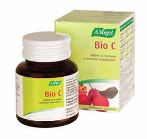 Bio C tablete Tablete za æveëenje Bio C so naravno prehransko dopolnilo. Vsebujejo naravni vitamin C iz karibskih Ëeπenj (Acerola), pridobljen s suπenjem njihovih plodov.