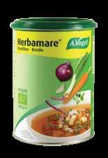 Herbamare jušna osnova Herbamare jušna osnova je naravna zelenjavna osnova. Uporabite jo lahko za pripravo bistre zelenjavne juhe, rižot, testenin ali kot osnovo za omake.
