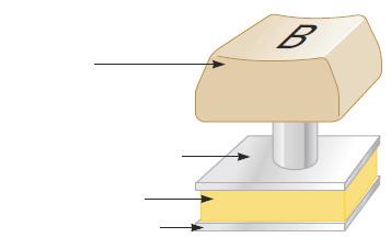 صفحهی با خازن یک از صفحه یک نقش که )شکل میکند ایفا را موازی صفحههای بین فاصلهی کلید دادن فشار با زیر(. خازن ظرفیت و یافته کاهش صفحهها تغییر این الکترونیکی مدار مییابد.