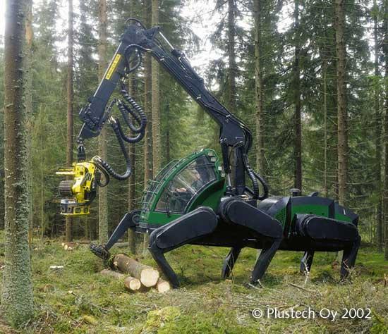 2.2. Miško darbo mašina Šešiakojų robotų sritis nesibaigia vien žaislais. Štai Suomijos kompanija Plustech Oy sukūr šešiakoję mašiną, skirtą dirbti miške (2.5 pav.).