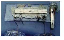 This transistor was a pointcontact transistor made out of Germanium (not Silicon which is