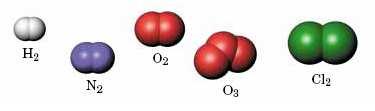 ישנם 7 יסודות אשר קיימים בטבע ו/או במעבד ה כמולקולות דו-אטומיות: H 2, N 2, O 2, F 2, Cl 2, Br 2, I 2 קל יותר לזכור אותם בעזרת הביטוי: HOFBrINCl (הגידו "הופברינקל") אוזון -
