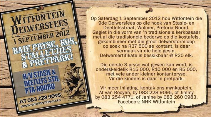 Kontak ds Pieter Bester by 082 899 6564 / 034 212 1815 pieterbester@telkomsa.