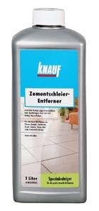 Statybinė chemija / valymo ir priežiūros priemonės Knauf Zementschleier-Entferner Cemento likučių valiklis Vidaus ir išorės darbams. Itin veiksminga priemonė cemento likučiams šalinti.