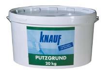 Knauf Putzgrund Dispersinis gruntas, naudojamas prieš dekoratyviuosius tinkus Gruntai Vidaus ir išorės darbams. Sumažina pagrindo vandens įgeriamumą.