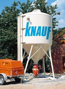 Knauf konteineriai Konteineriai (8, 12, 24 m 3 ) Servisas Pristatomi su gipsiniais mašininiais tinkais. Pristatomi su kalkiniais cementiniais mašininiais tinkais.