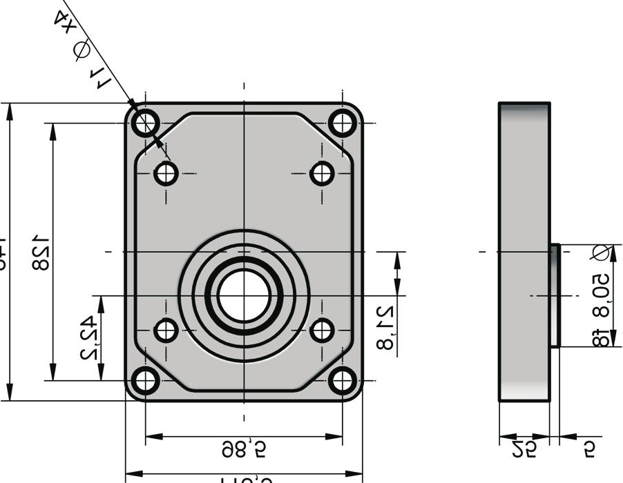 Flange design in millimeters (inches) RL RM 48 (5.