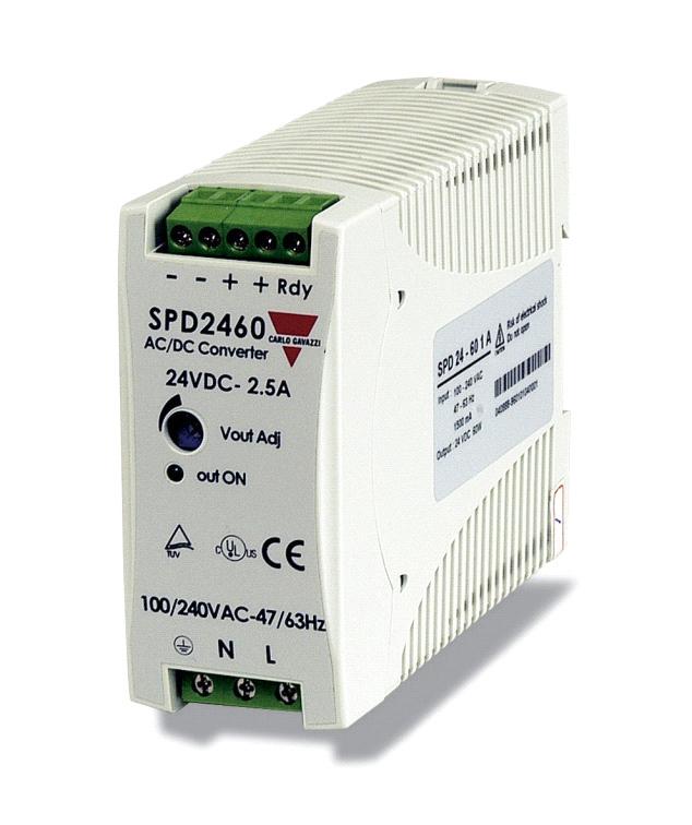 7. IMPULSSTOITEPLOKID Carlo Gavazzi toiteplokid, SPM-seeria moodulkujul DIN-relsile Tootevalikus toiteplokid 10 W 100 W (0,42-4,2 A; 24 VDC).