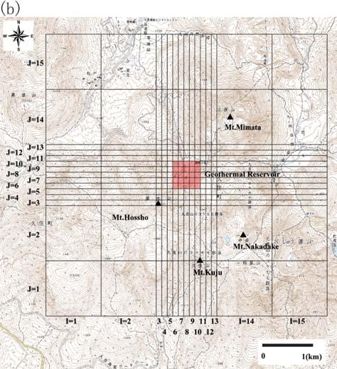 (c) N-S vertical secpresents the permeable volcanic geo- tion of the numerical model.