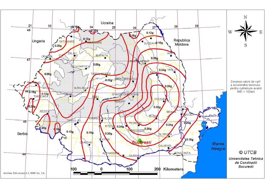 3. ACŢIUNEA SEISMICĂ 3.1. Reprezentarea acţiunii seismice pentru proiectare (1) Pentru proiectarea construcţiilor la acţiunea seismică, teritoriul României este împărţit în zone de hazard seismic.