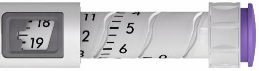 18,66 18 și 2 linii (Selectorul la 18 plus 2 clic-uri) 20,00 20 (Selectorul la 20) Administrarea unei doze divizate de REKOVELLE Dacă nu puteți seta întreaga doză prescrisă în stiloul injector,