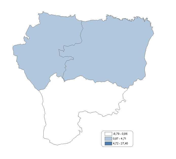 Mapa 2.9. Índice de dinamicidade. Fonte: Otero, R. e Gómez, S.