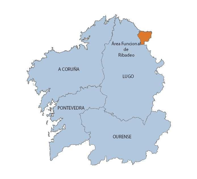 3.1 Modelo Territorial 3.1.1 A estruturación do territorio A área funcional de Ribadeo está composta por 3 concellos, que ocupan unha extensión total de 263,99 Km2, o que supón un 2,7 % da provincia