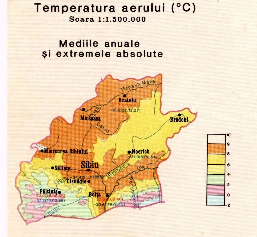 Mediile anuale şi extremele absolute