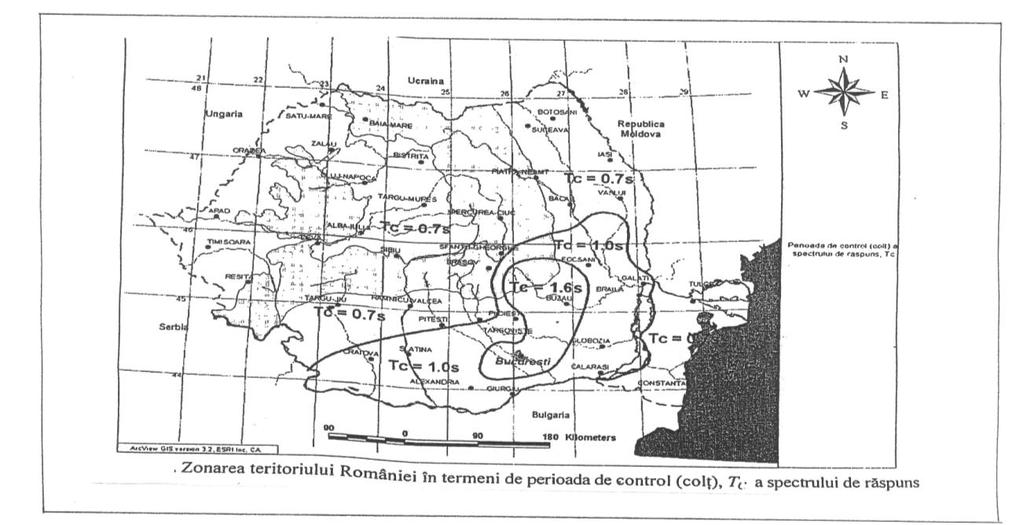 Traseul căii ferate De asemenea, valoarea de vârf a acceleraţiei terenului este a g =