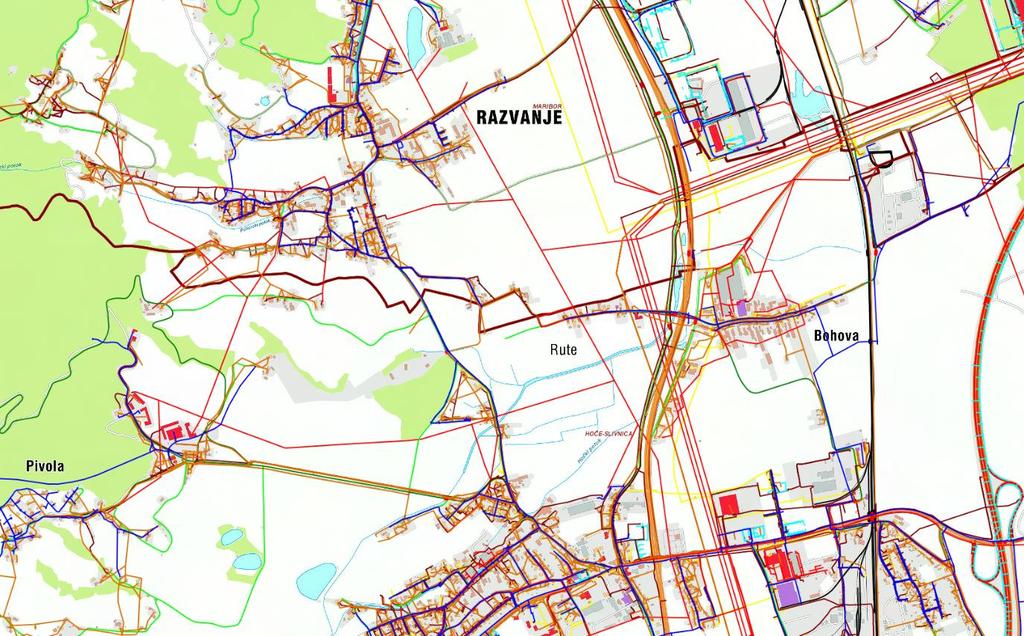 Digitalizirane in georeferencirane podatke o lokacijah in poteku