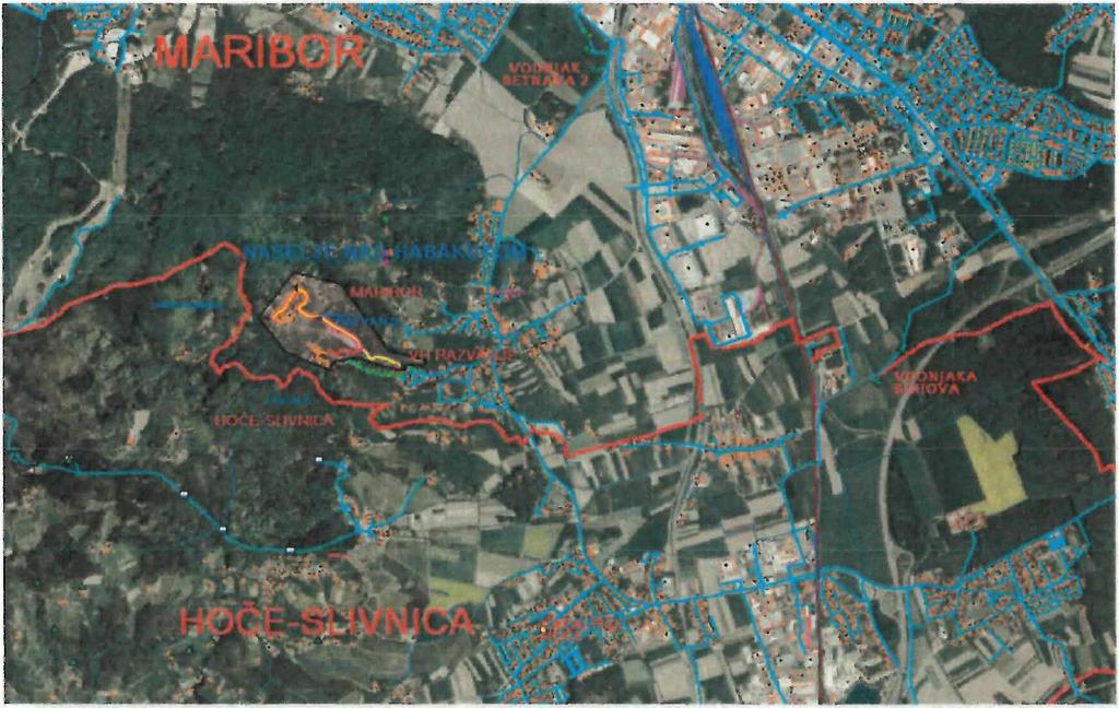 Slika 7: Območje obdelave s predmetnimi