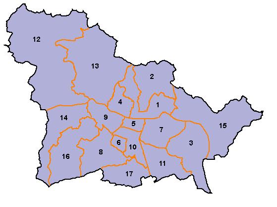 Dogoše, Gaj nad Mariborom, Grušova, Hrastje, Hrenca, Jelovec, Kamnica, Košaki, Laznica, Limbuš, Malečnik, Maribor, Meljski Hrib, Metava, Nebova, Pekel, Pekre, Počehova, Razvanje, Ribniško selo,