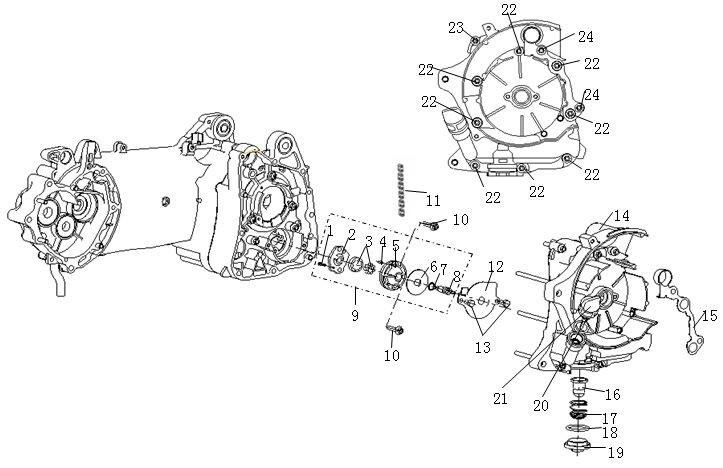 DRIVEN B00000000 RING 000000 SHAFT,OIL PUMP 000000 OIL PUMP.ASSY 0 B0000 BOLT 000000 CHAIN, OIL PUMP 0000X OIL SEPARATE PLATE B0000 SCREW M 00000 CRANKCASE, RH 0000X A.C.G CLAMP 0000000 STRAINER.
