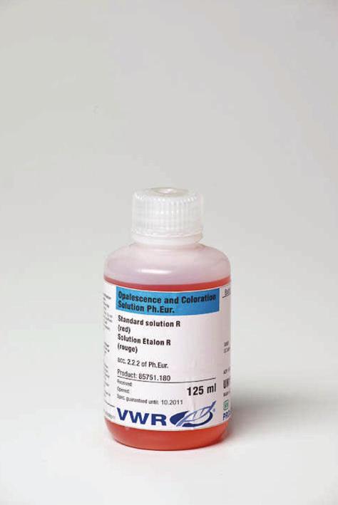 Standard - Colour Reference Solution S Colour Reference Solution B (brown) for testing the colour intensity acc. to Ph. Eur. B1-B9 Reag. Ph. Eur. Colour Reference Solution R (red) for testing the colour intensity acc.