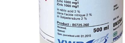 260 Arsenic standard solution, 1,000 mg/l As in dil. nitric acid AVS TITRINORM standard for AAS 51, 476 100 ml 86661.180 Arsenic standard solution, 1,000 mg/l As in dil.