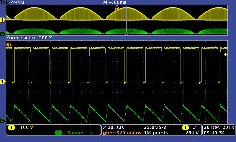 16 Drain & I L waveforms @ 230Vac/60Hz/Zoom-In CH1: