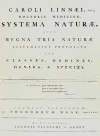 Pilns darba nosaukums ir: Systema Naturae, sive Regna Tria Naturae Systematice Proposita per Classes, Ordines, Genera, et Species.