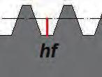 h f = m + c,c = 0/167 h f =1/167 m h f و- ضخامت دندانه معرفی ارتفاع پای دنده نصف مقدار گام دنده را ضخامت دنده ميگويند.