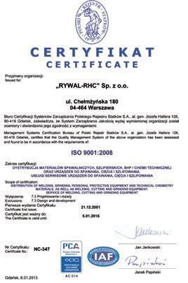 RYWAL RHC este o întreprindere privată înfiinţată în 1992 care îşi desfăşoară activitatea în domeniul producției, distribuţiei şi vânzărilor en-gross de consumabile pentru sudare, echipamente de