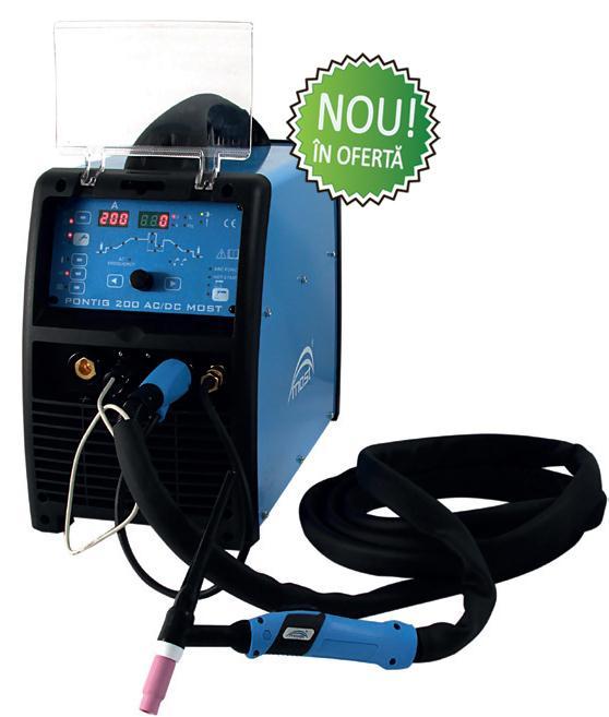 www.rywal.ro PONTIG 200 AC/DC, marca MOST Aparat pentru sudarea TIG a aluminiului PONTIG 200 AC/DC este utilizat pentru sudura TIG și MMA.