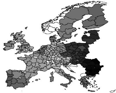 5. Použité dáta a ukazovatele Regióny EU : 27 krajín s 267 regiónmi