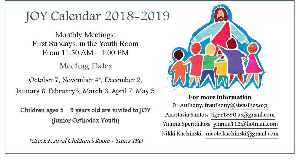 JOY MEETINGS WELCOME TO OUR VISITORS Everyone is welcome in the Orthodox Church and may receive the blessed bread (antidoron) at the conclusion of the Divine Liturgy.