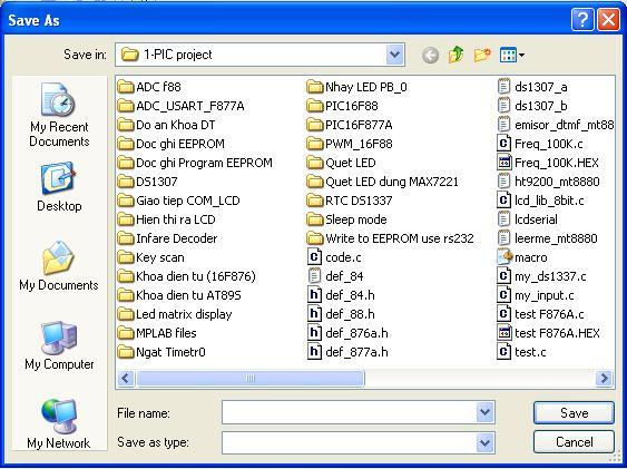 Ngày: 9/8/2006 Trang: 3/32 Sau khi nhấn chuột, một cửa sổ hiện ra yêu cầu ban nhập tên Files cần tạo. Bạn tạo một thư mục mới, vào thư mục đó và lưu tên files cần tạo tại đây. Hình2.