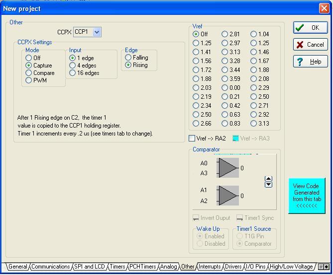 Ngày: 9/8/2006 Trang: 7/32 2.1.6. Tab Other Tab này cho phép ta thiết lập các thông số cho các bộ Capture/Comparator/PWM.