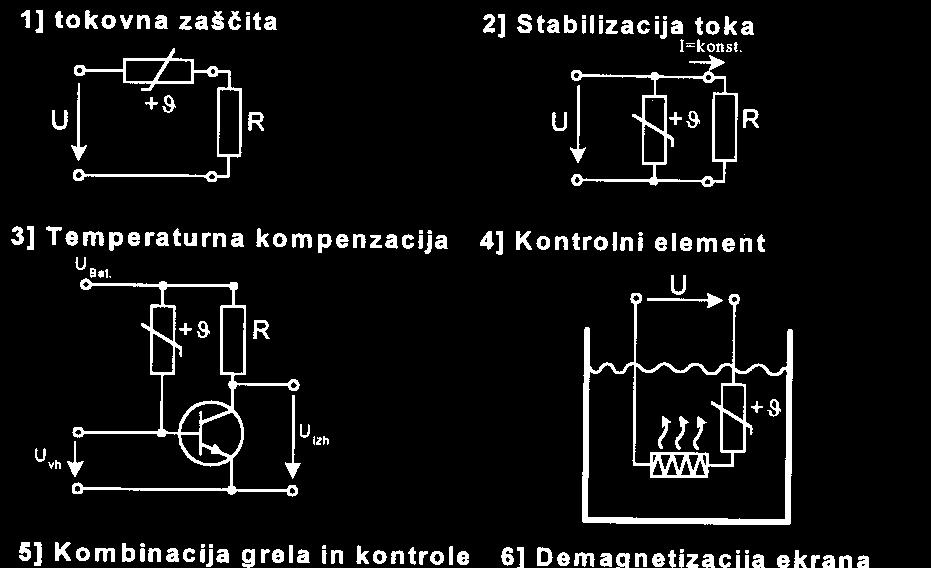 Elektronske komponente PTK upori za razliko od NTK uporov omogočajo dosti večje obremenitve, saj lahko skozi njih steče trenutni tok več deset amperov kar