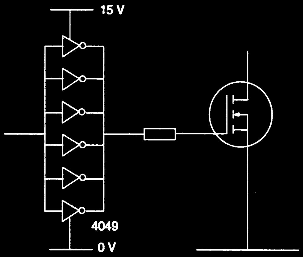 Elektronske komponente praznjenje naboja kapacitivnosti C GS, glede na krmilni impulz.