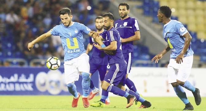 الهسسين ا ربد (1) - الوحدات (2) امتلك الوحدات زمام المبادرة مطلع المباراة وكان ال نششط في النواحي الهجومية حيش حاول التنويع في خياراته لكن دون التمكن من تهديد مرمى الهس ين ا ربد بششكل مباششر.