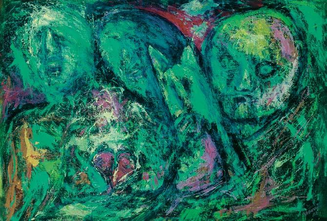 PREZENTACIJA IZLOÆBE, PREDAVANJA, PUBLIKACIJE BRANKO VIDOVI Galerija Vjekoslav Karas, studeni 2002. GLASNO I JASNO U susret sjenama, 2002, akril na platnu, 71x101 cm, sign. d.l. U susret sjenama, d.d. VidoviÊ 02 Branko VidoviÊ (r.