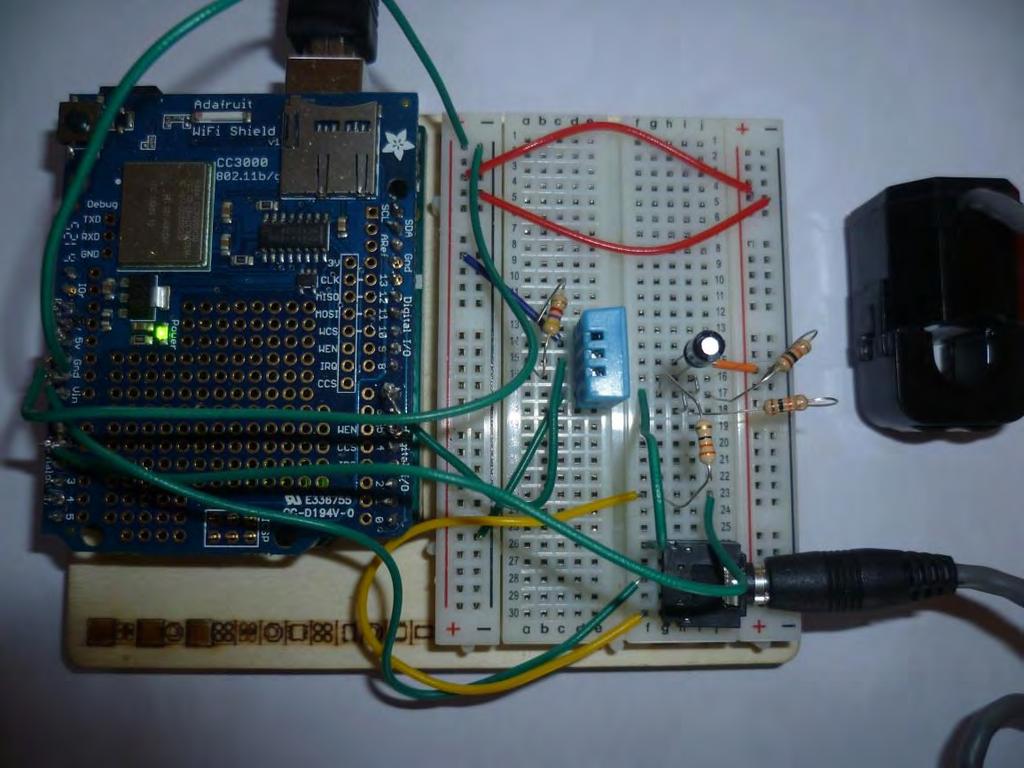 Εικ. 4.4 Πειραματική διάταξη (arduino+ adafruit wi-fi + breadboard) 4.