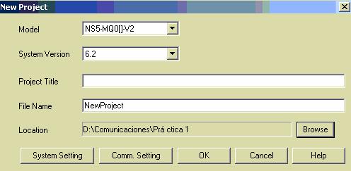 6- PROGRAMA DA PT Abrindo o programa da pantalla (CX Designer) o primeiro que faremos será definir o modelo da pantalla para logo definir o entorno có que se vai relacionar esta pantalla.
